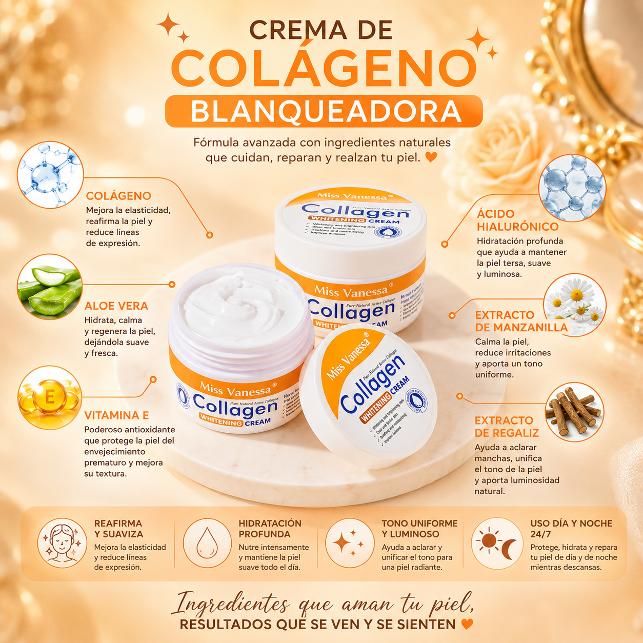 CREMA COLÁGENO BLANQUEADORA HIDRATANTE