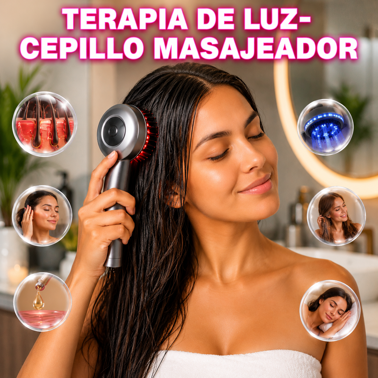 TERAPIA DE LUZ - CEPILLO MASAJEADOR