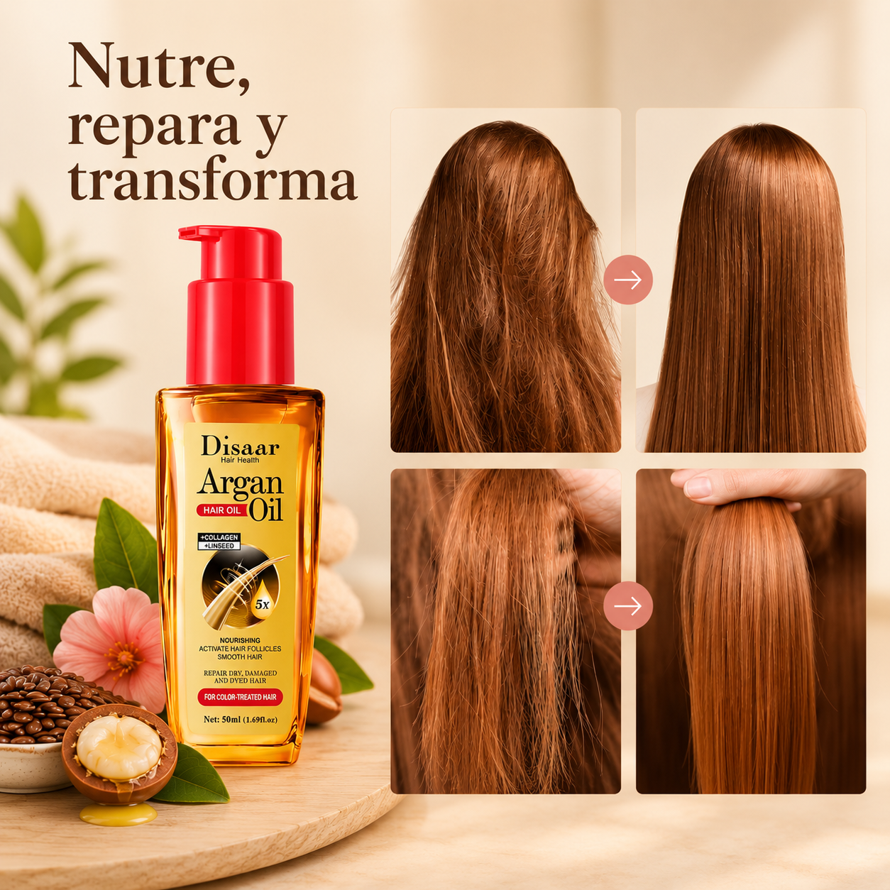 ACEITE DE ARGÁN - NUTRICIÓN Y REPARACIÓN PARA EL CABELLO