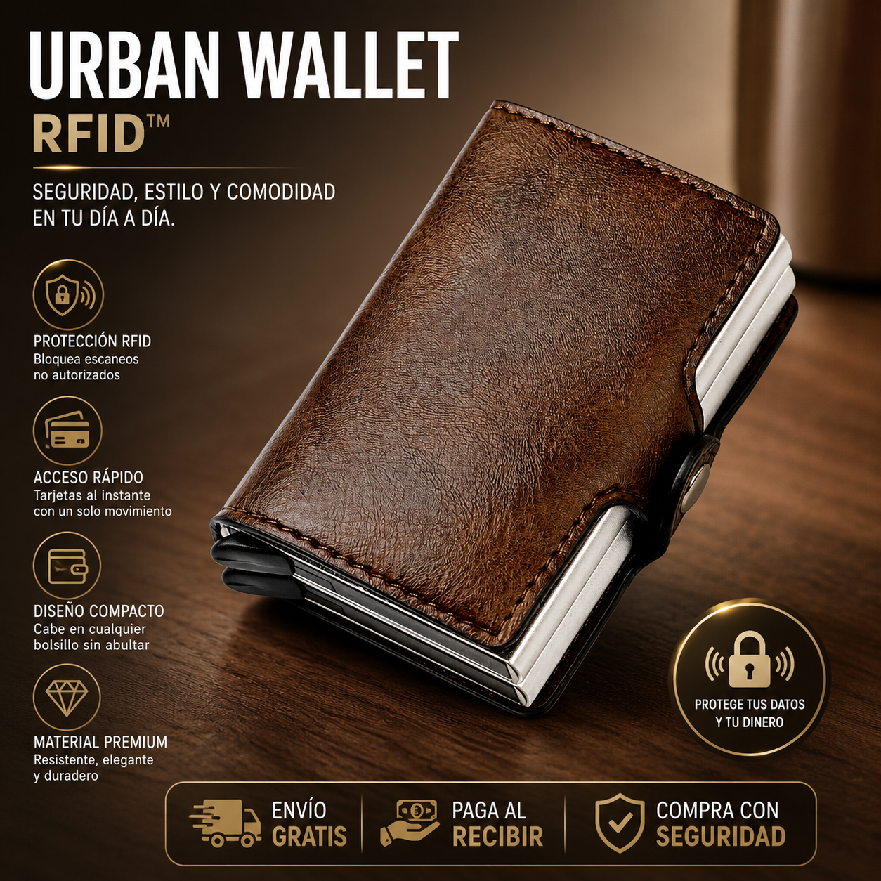 URBAN WALLET RFID™ - BILLETERA DOBLE RANURA ANTICLONACIÓN