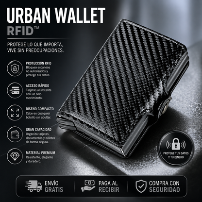 URBAN WALLET RFID™ - BILLETERA DOBLE RANURA ANTICLONACIÓN