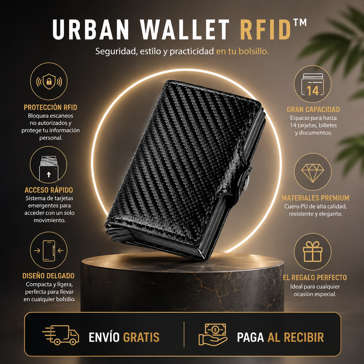 URBAN WALLET RFID™ - BILLETERA DOBLE RANURA ANTICLONACIÓN