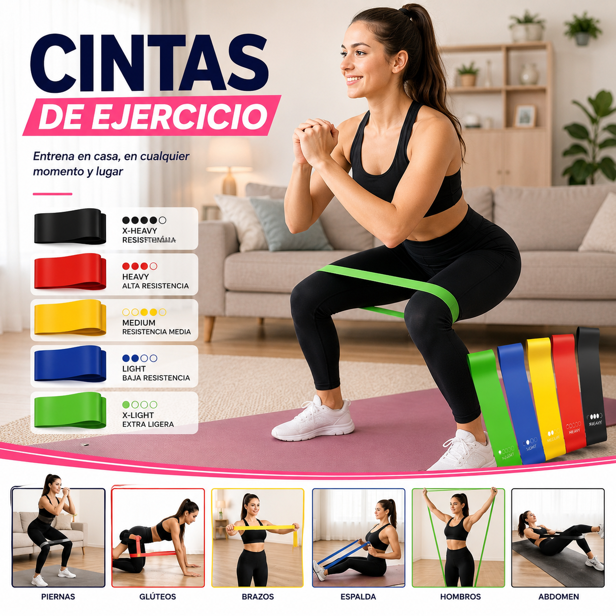 SET DE 5 CINTAS DE EJERCICIO