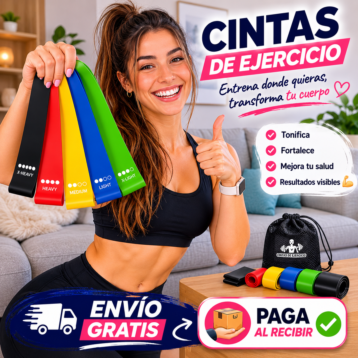 SET DE 5 CINTAS DE EJERCICIO